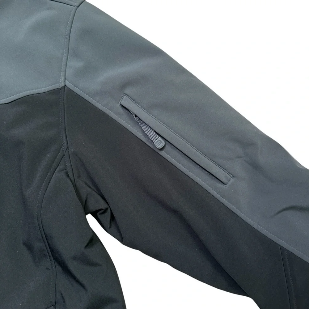 Free Country Men’s L Black & Gray Soft Shell Full Zip Jacket